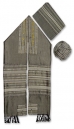 Rikmat Elimelech Handloom Woven Gray Silk Tallit